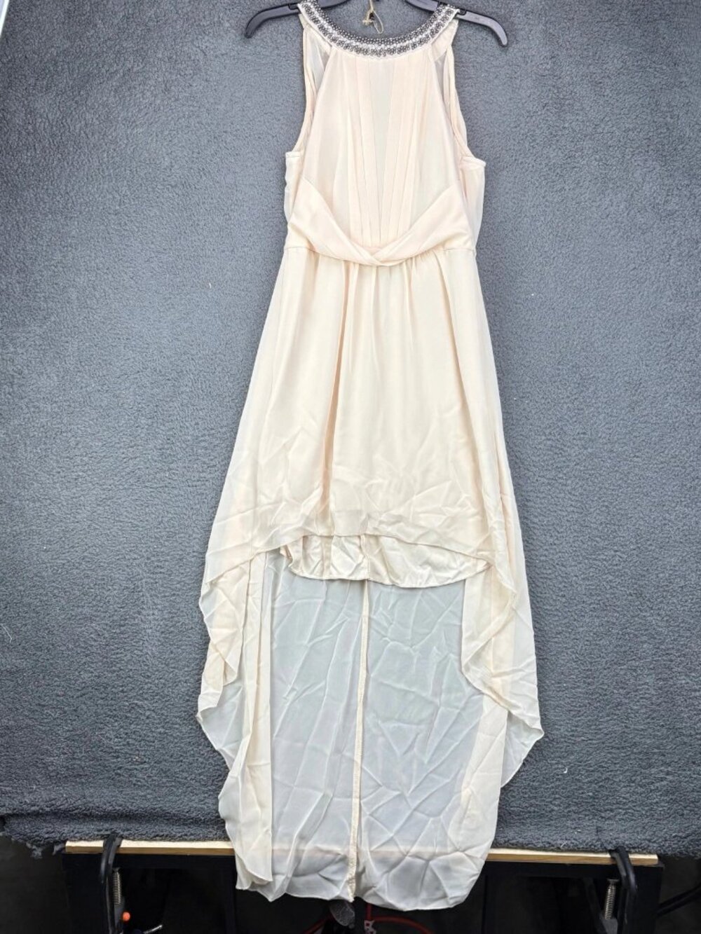 B. Darlin Womens Peach High Low Chiffon Formal Dress